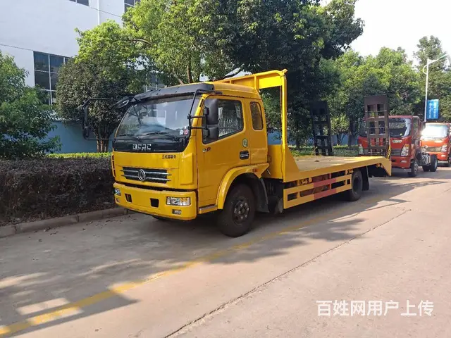 东风多利卡4米4轴距黄牌平板车拉120挖机现车出售 - 图片 1