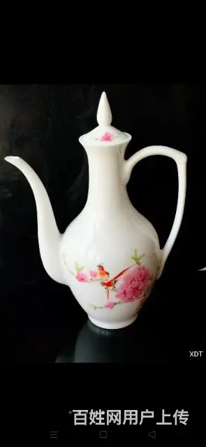 文革时期中南海怀仁堂毛瓷研究所制花鸟图案酒具 - 图片 3