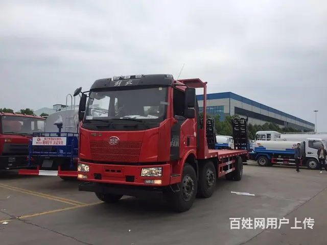 解放小三轴平板车 运输220中型挖掘机木头管道拖板 - 图片 8