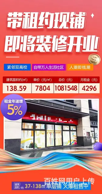 万人大社区 临街旺铺 即买即可收租 回报率高 - 图片