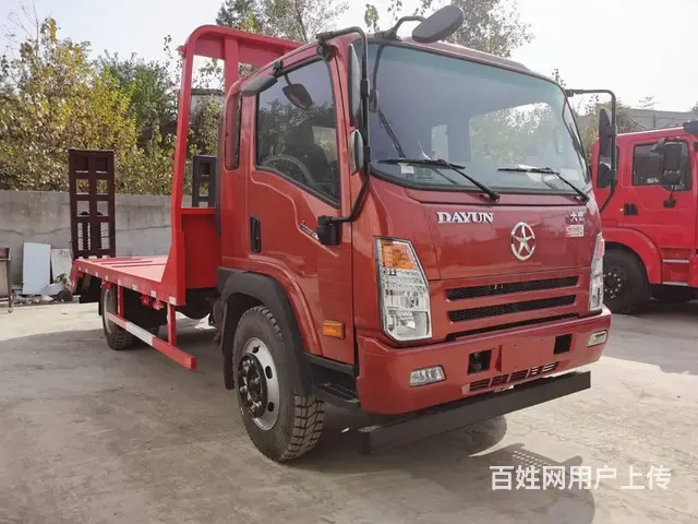 120挖掘机平板拖车5米4板车大运平板拖车多少钱 - 图片 1