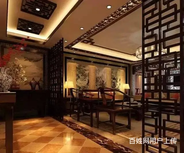 四川自贡别墅落地罩实木花格落地罩博古架 - 图片 3