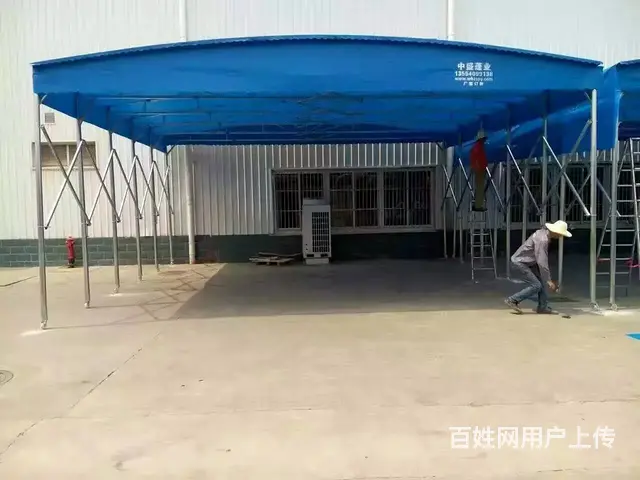 户外移动推拉大型帐篷夜市伸缩式折叠雨棚活动收缩遮阳 - 图片 7