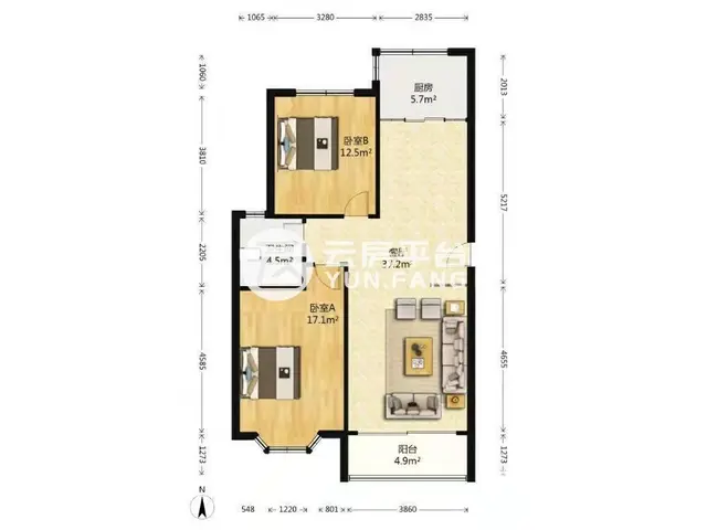 宝城名邸 普通住宅2厅 精装修 - 图片 3