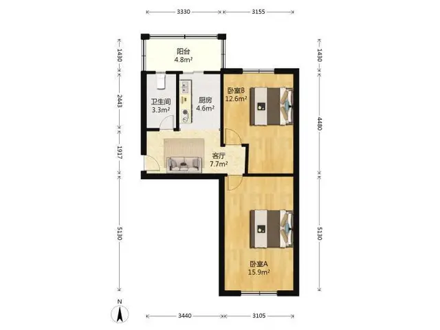 实图保真！三香路彩虹新村一区两室四楼 附二医院 市政府体育馆 - 图片 8