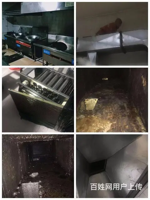 昆山锦溪镇学校单位食堂油烟机清洗 商场油烟管道清洗 - 图片 3