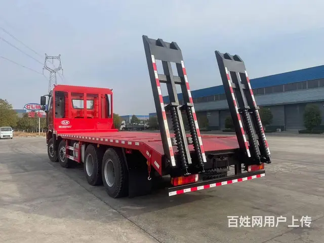 新款解放J6P平板车457后桥拖35吨大挖机运输车 - 图片 11