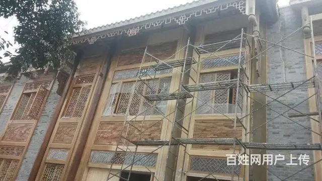 四川南充实木门窗中式花格木窗实木雕花门 - 图片 1