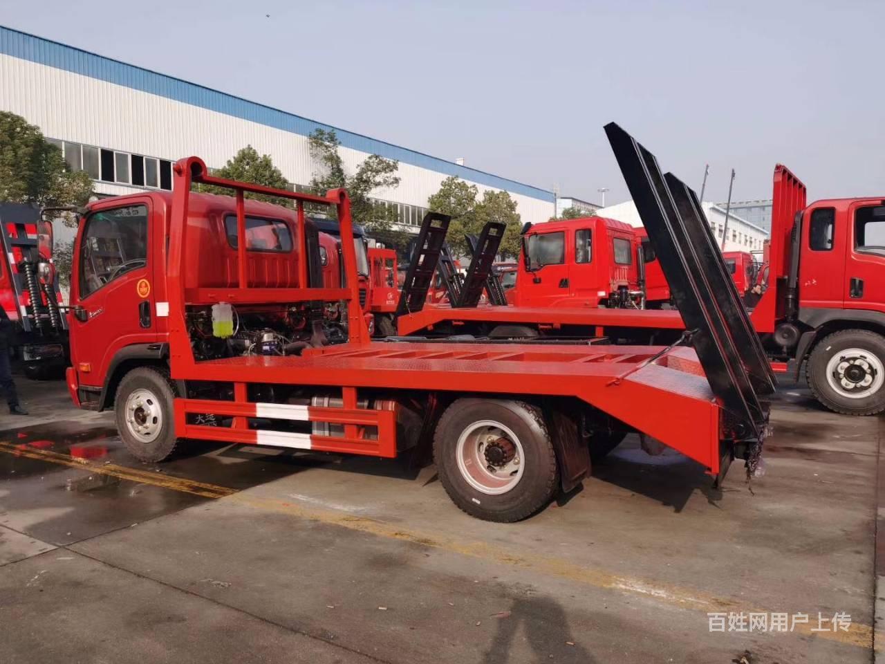 蓝牌小型挖机拖板车 钩机平板运输拖车 厂家包上牌