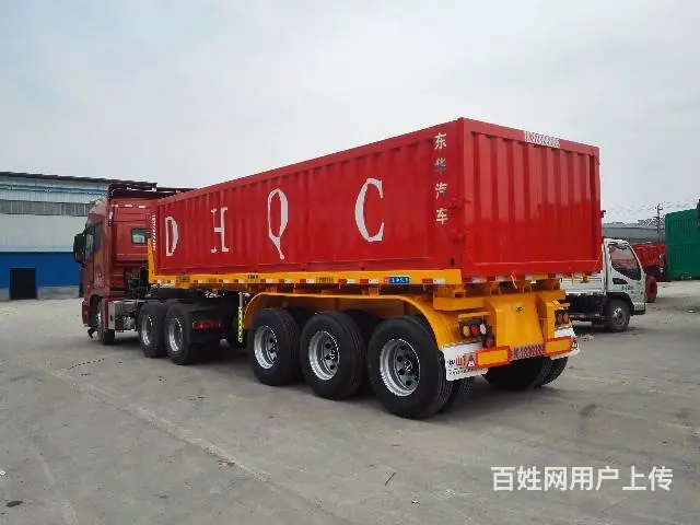 订做8米-9.5米平板后翻挂车 高强轻体 厂家直销 - 图片 2