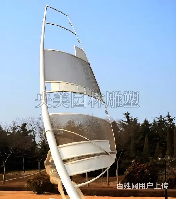 帆船雕塑手工制作,帆船船帆雕塑 - 图片 5
