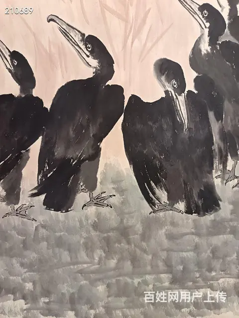 徐悲鸿   鸬鹚图（纯手绘） 立轴  画心尺寸 6 - 图片 5