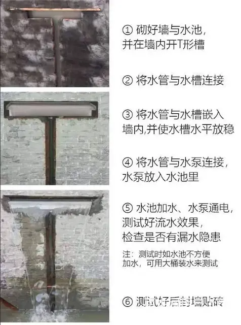 庭院造景不锈钢瀑布出水口的安装步骤 - 图片