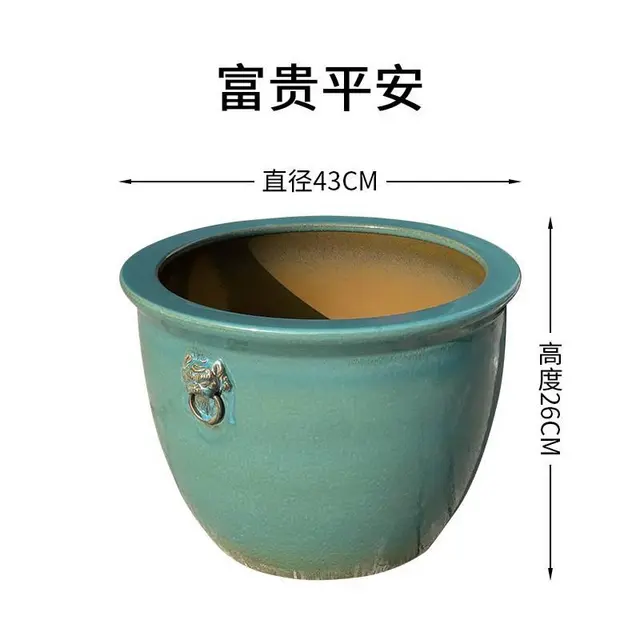 景德镇中式陶瓷鱼缸带柜式客厅家用养金鱼缸循环流水摆 - 图片