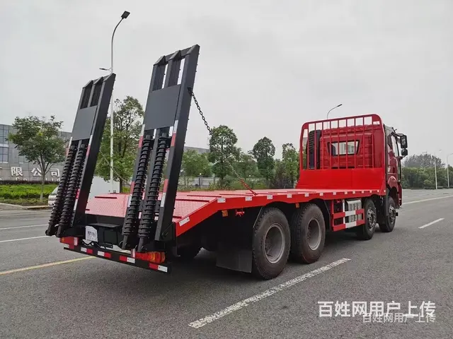 凉山解放轻量化前四后八平板运输车360挖机拖车多少钱一辆 - 图片 8