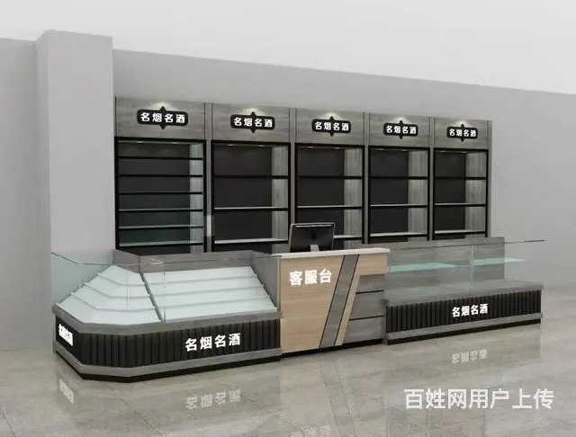 常州烟酒柜制作 烟酒货架 木质展示柜 - 图片 3