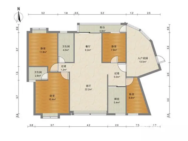 城市风景 4室2厅126m2整租 - 图片 12