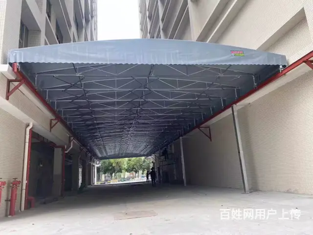 电动推拉移动雨棚户外带遥控仓库遮阳棚厂房通道推拉蓬 - 图片 11