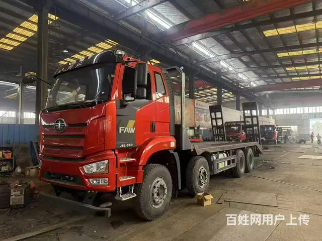 新款解放J6P平板车457后桥拖35吨大挖机运输车 - 图片 7