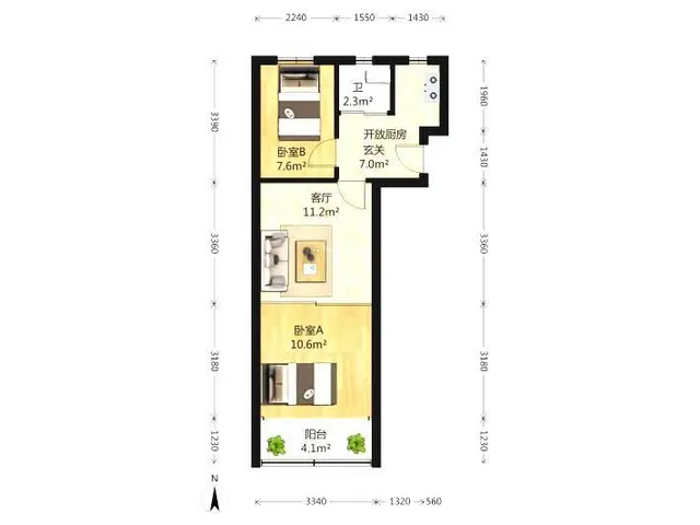华茂小区两室一厅设施全1400 - 图片 8