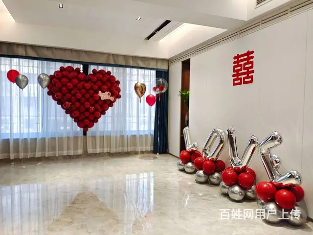 揭阳自建房婚房布置 婚宴布置 婚房装扮气球 - 图片 9