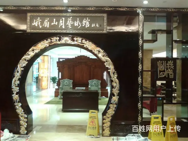 四川成都实木茶楼隔断月亮门落地罩生产 - 图片 4