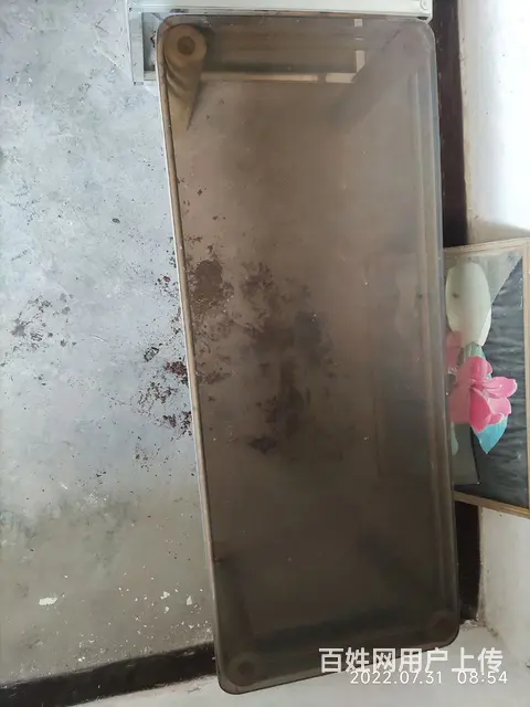 茶色1CM厚玻璃茶几八十了 - 图片