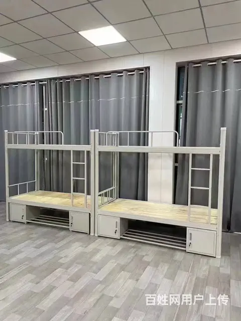 上下床儿童床人上下铺双层床上下层实木床高低床书架 - 图片 1