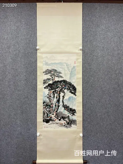吴冠中 风景图 纸本立轴  画芯尺寸：97*43c - 图片 1