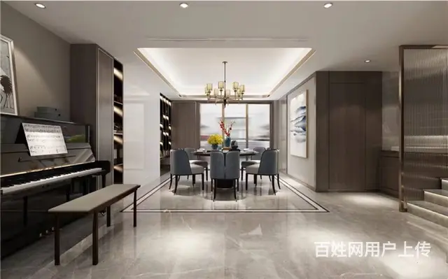 新中式风格330平米别墅装修案例 - 图片 3