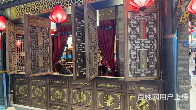 四川资阳中式木门实木花格窗实木雕花门窗 - 图片 1