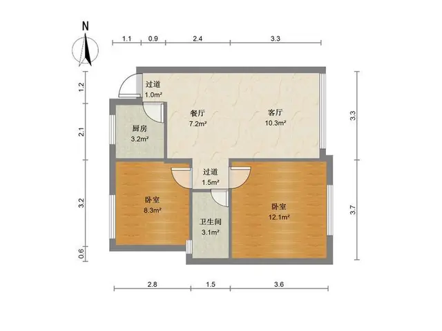 福临居 精装两房 格局方正 近实验小 梅华中 业主急售 - 图片 8