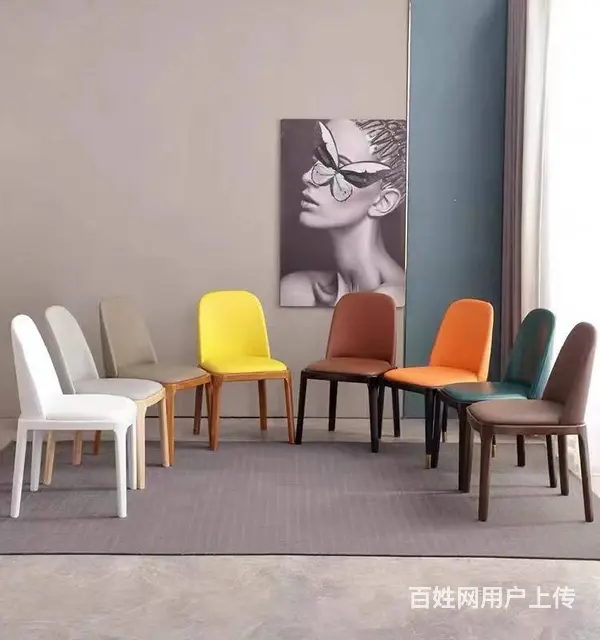 低价转让北欧轻奢实木/金属软包靠背椅，酒店餐厅椅凳 - 图片 3