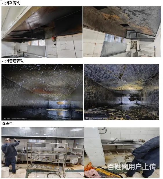昆山淀山湖酒店厨房油烟机清洗风机清洗 - 图片 2