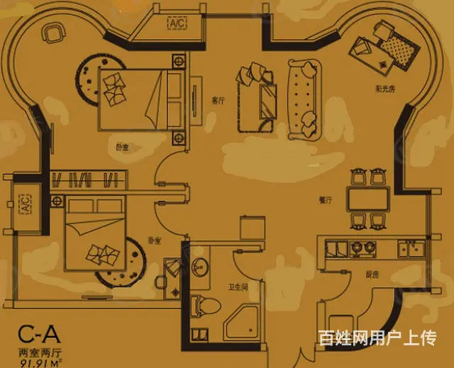 御金台精装二室二厅东西通透海景好房出租了 - 图片 11