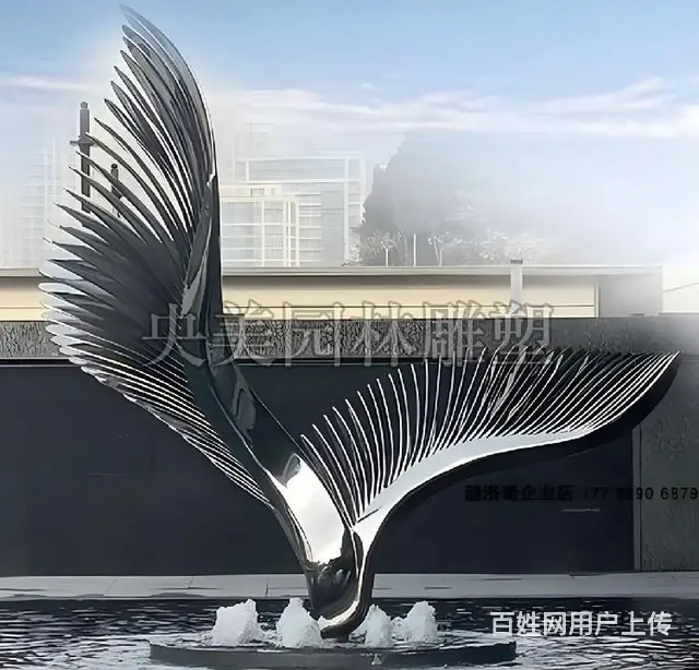 翅膀灯光雕塑,翅膀造型景观雕塑制作 - 图片 2