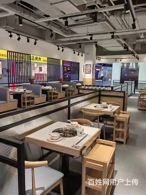 餐饮家具工厂供应岩板火锅桌实木火锅桌岩板镶嵌实木材 - 图片 3