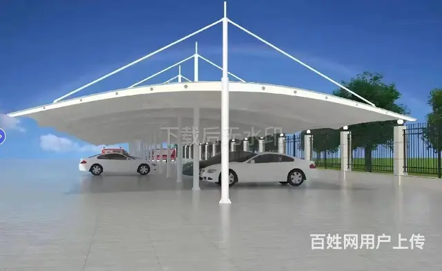 汽车棚膜结构车棚汽车停车棚张拉膜车棚充电桩棚 - 图片 2