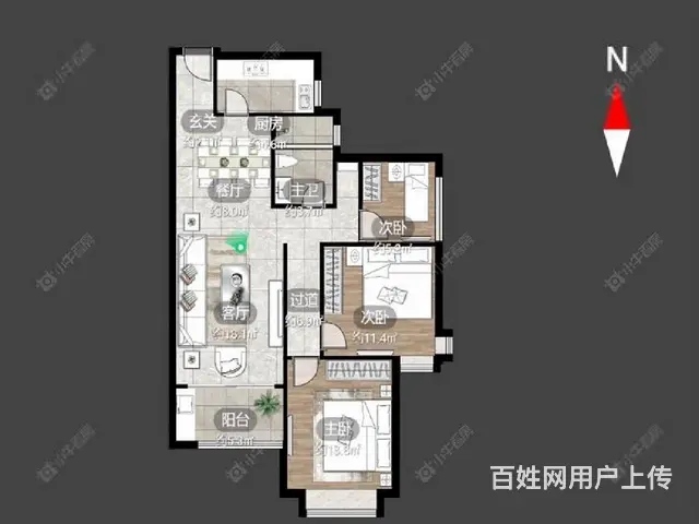 低于小区25万急售（98平的三房现在只要162万）有钥匙。 - 图片 6