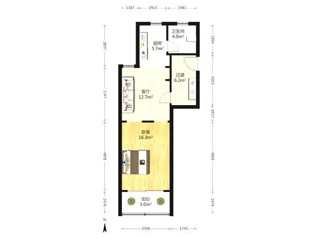 文化宫1楼一室一厅设施全 - 图片 8