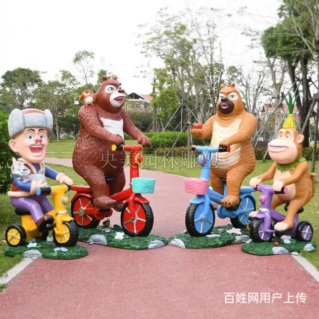 不锈钢自行车雕塑制作,骑行运动人物雕塑 - 图片 3