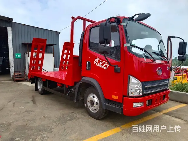 包上蓝牌解放平板车 小钩机收割机叉车拖车运输车价格 - 图片 8