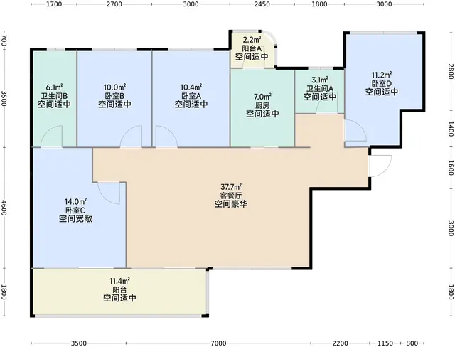 青熙兰庭四室2厅2卫清水房出租 - 图片 1