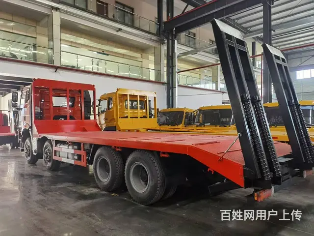 解放J6前四后八平板车350挖机四桥拖车包上户 - 图片 4