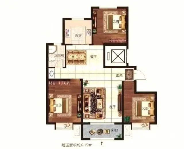 山水龙城，耳朵户型，送车位送装修，南北通透 - 图片 9