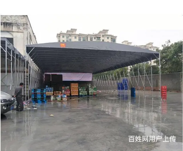 户外移动推拉大型帐篷夜市伸缩式折叠雨棚活动收缩遮阳 - 图片 6