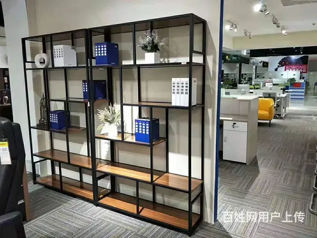 博古架仓储货架，超市货架，钢木结合货架，支持定制 - 图片 5