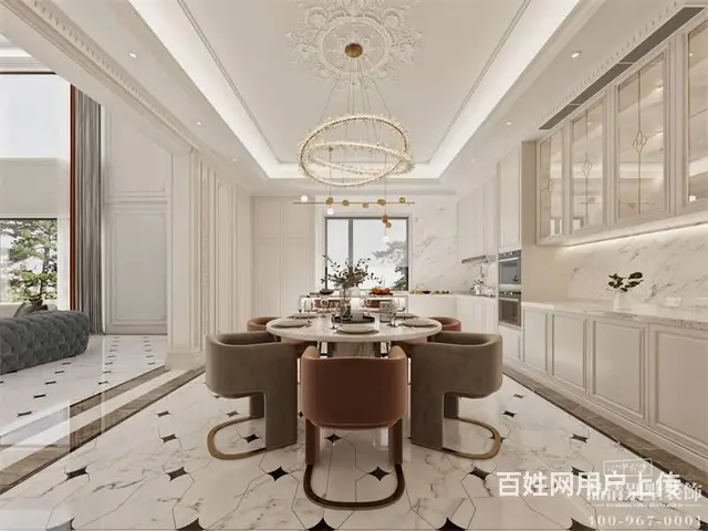 法式轻奢风格850平米常州太湖院子别墅装修案例 - 图片 4