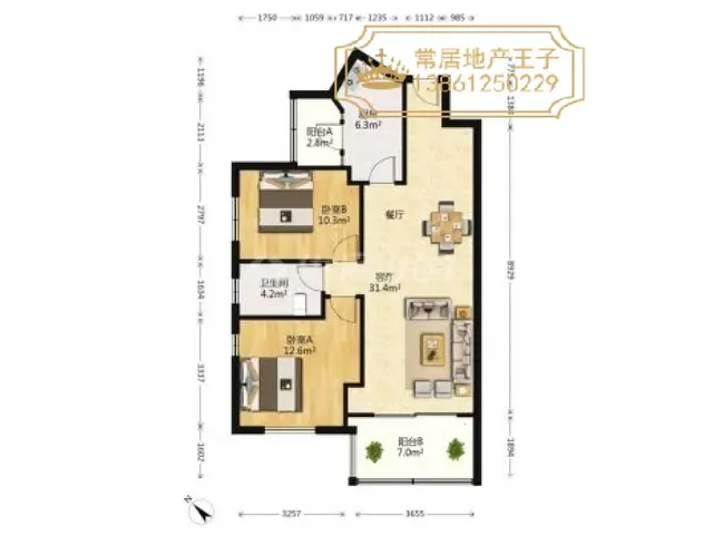 新北万达 环球港旁 中创时代 装修好 拎包入住 - 图片 9