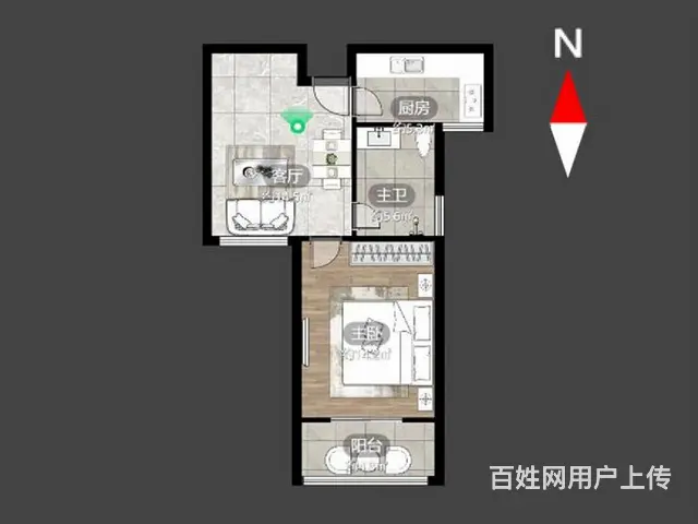 飞龙小學、中學天山花园1室，采光好，急售，满2年，有图为证 - 图片 8